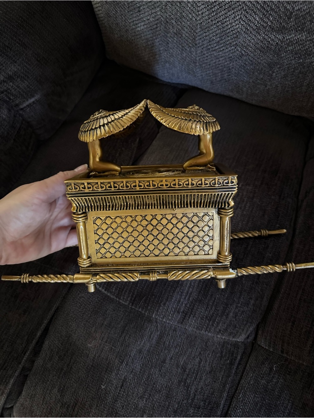 Design Toscano Goddess Dual Box Gold Decorative Mini Ark Winged Angels Handles